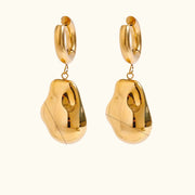 Abstract Teardrop Dangle Gold
