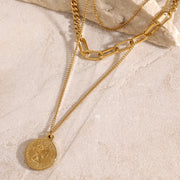 Layered Coin Pendant Necklace