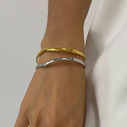 Dual-Tone Hammered Open Cuff