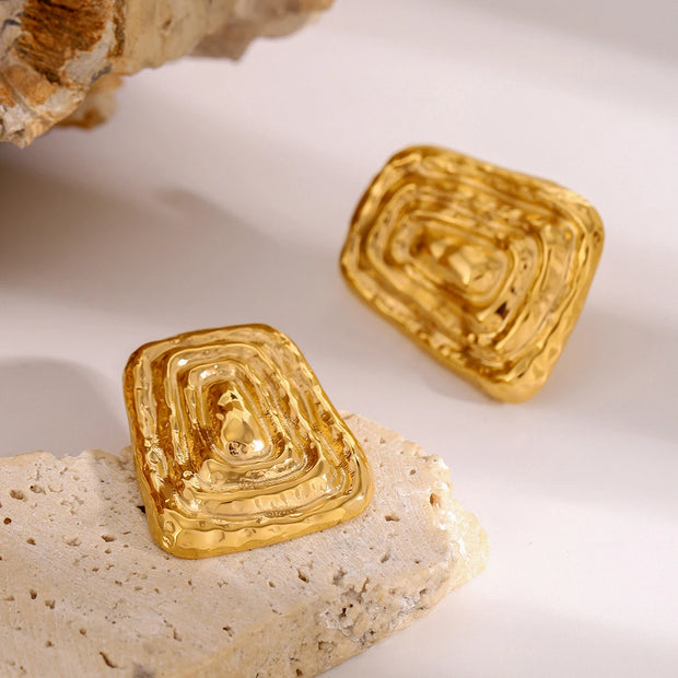 Sculpted Rectangle Earrings