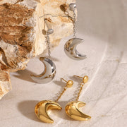 Crescent Moon Dangle Earrings