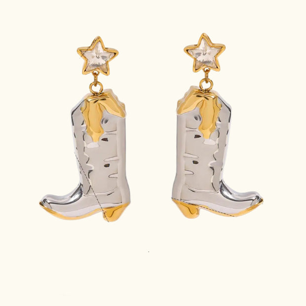 Star-Studded Cowboy Boot Earrings