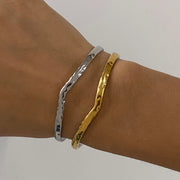 Dual-Tone Hammered Open Cuff