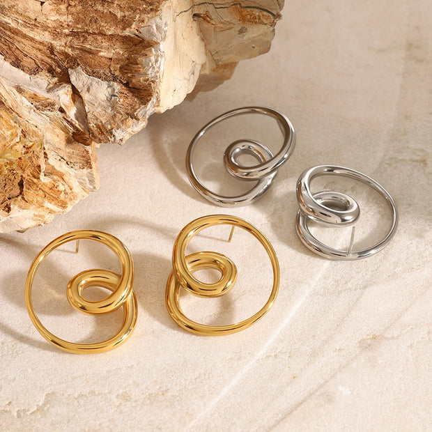 Abstract Spiral Statement Earrings