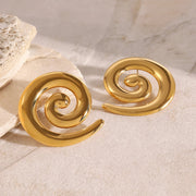 Gold Spiral Swirl Earrings