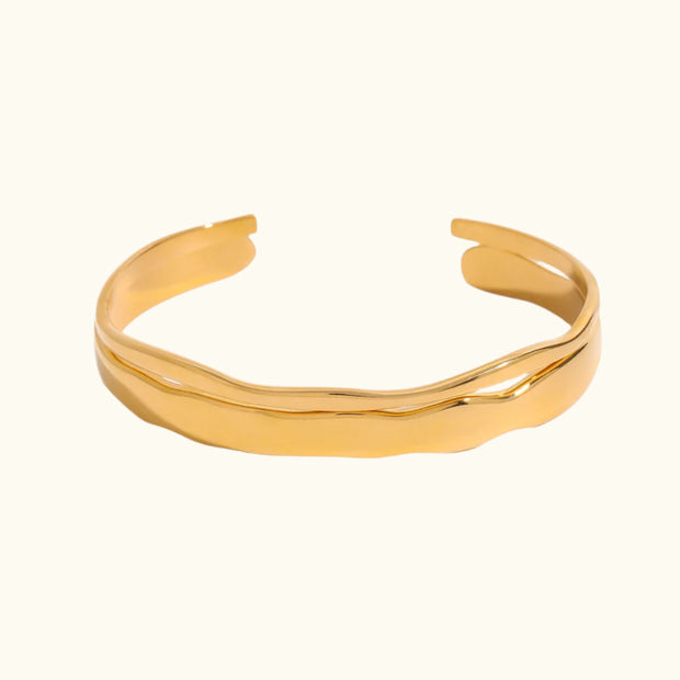 Wavy Gold Cuff Bracelet