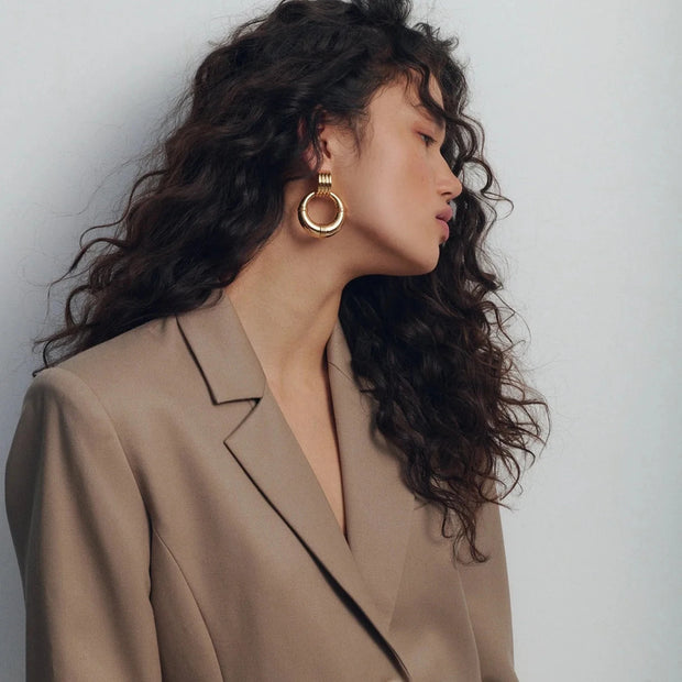 Bold Ribbed Circular Hoops