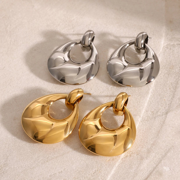 Dual-Tone Teardrop Earrings