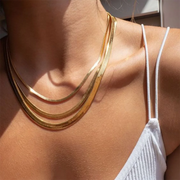 Sleek Herringbone Chain Necklace