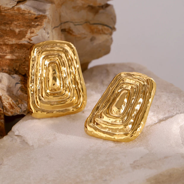 Sculpted Rectangle Earrings
