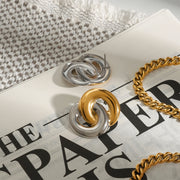 Dual-Tone Interlinked Earrings