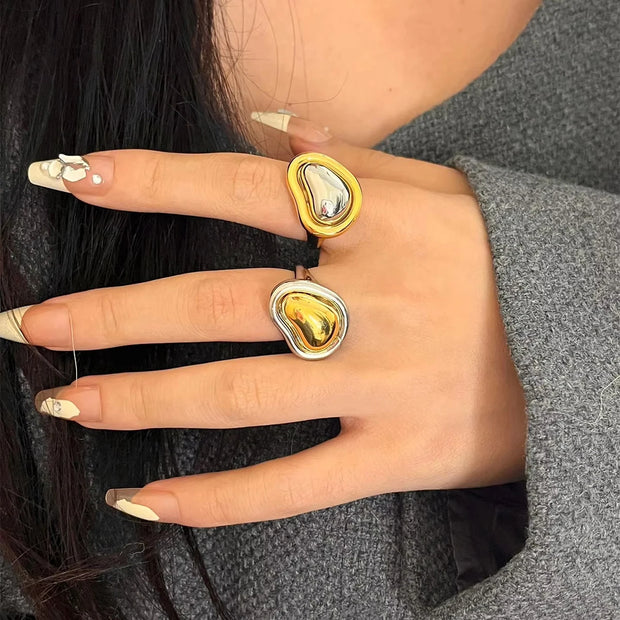 Gold-Silver Abstract Ring