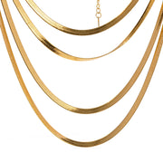 Sleek Herringbone Chain Necklace