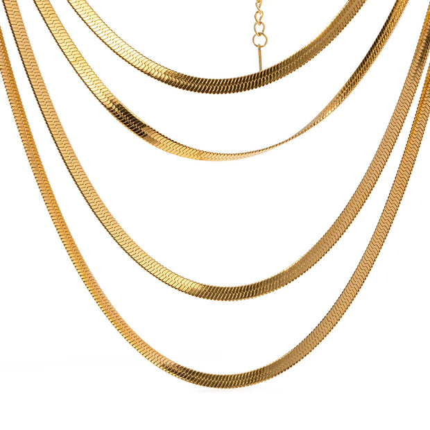 Sleek Herringbone Chain Necklace