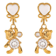 Heart & Bear Charm Earrings