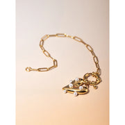 Pearl Heart Link Bracelet