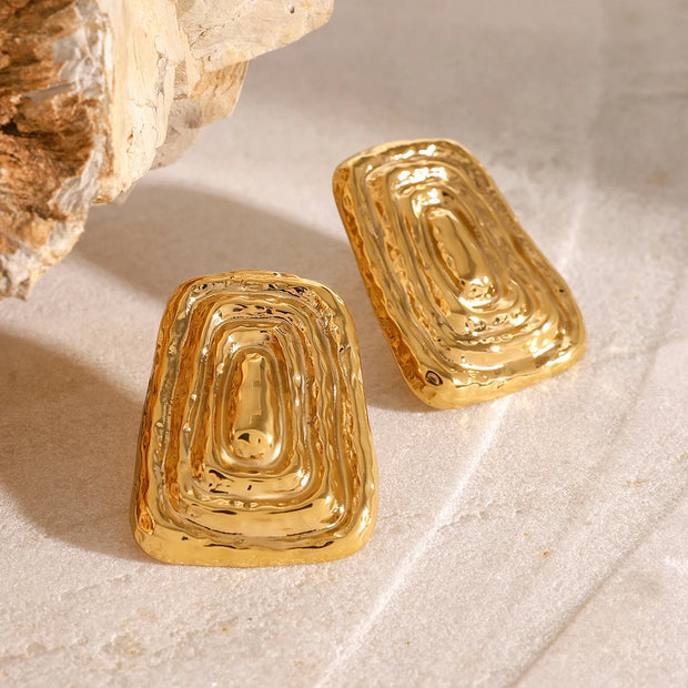 Sculpted Rectangle Earrings