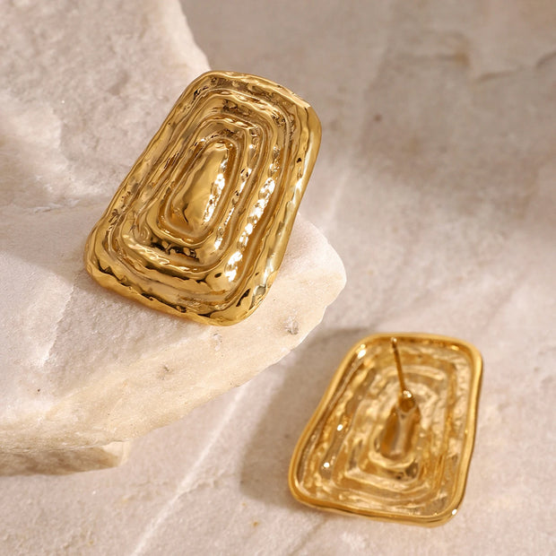 Sculpted Rectangle Earrings