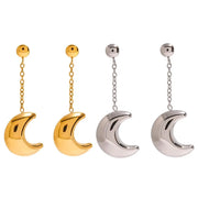 Crescent Moon Dangle Earrings