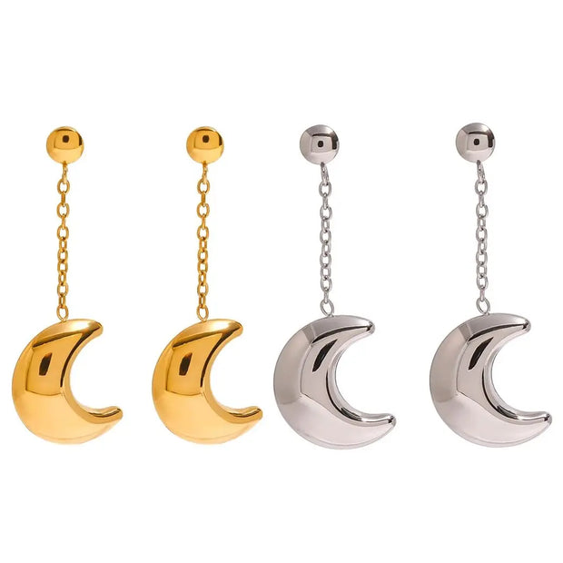 Crescent Moon Dangle Earrings