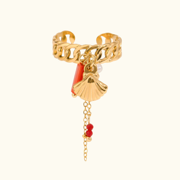 Chain Charm Ring