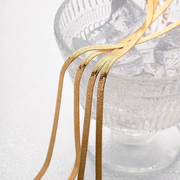 Sleek Herringbone Chain Necklace