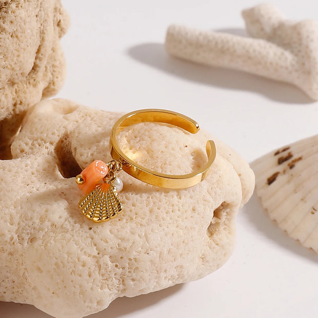 Shell Charm Ring