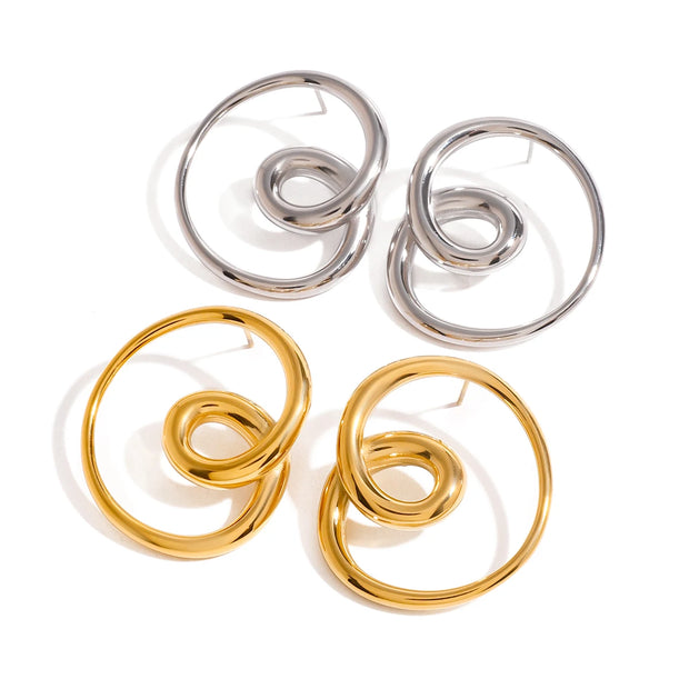 Abstract Spiral Statement Earrings