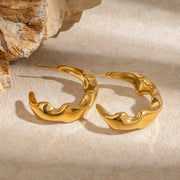 Huggie Hoops with Pearl Drop