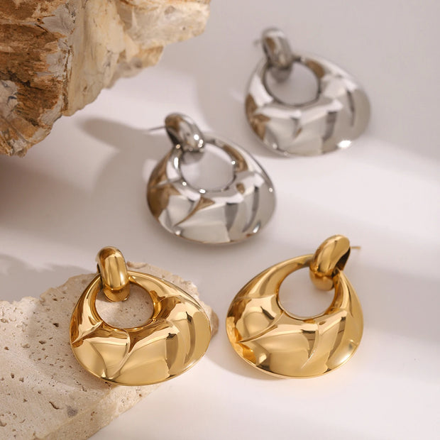 Dual-Tone Teardrop Earrings