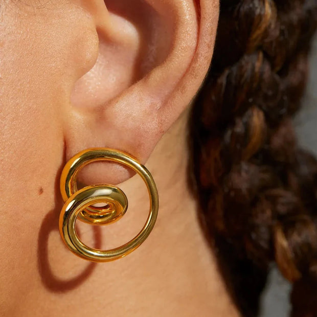 Abstract Spiral Statement Earrings