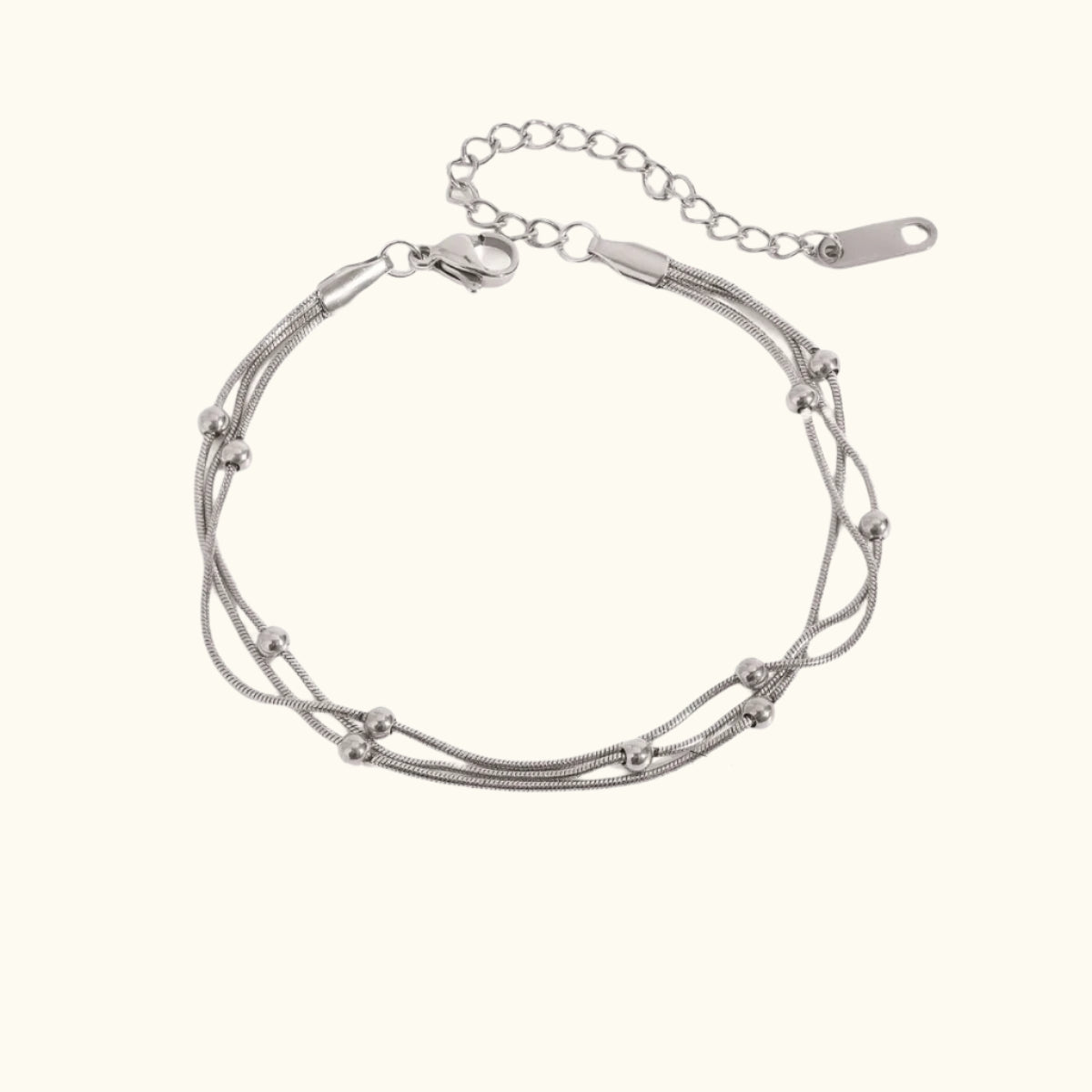 Silver Multi-Strand Beaded