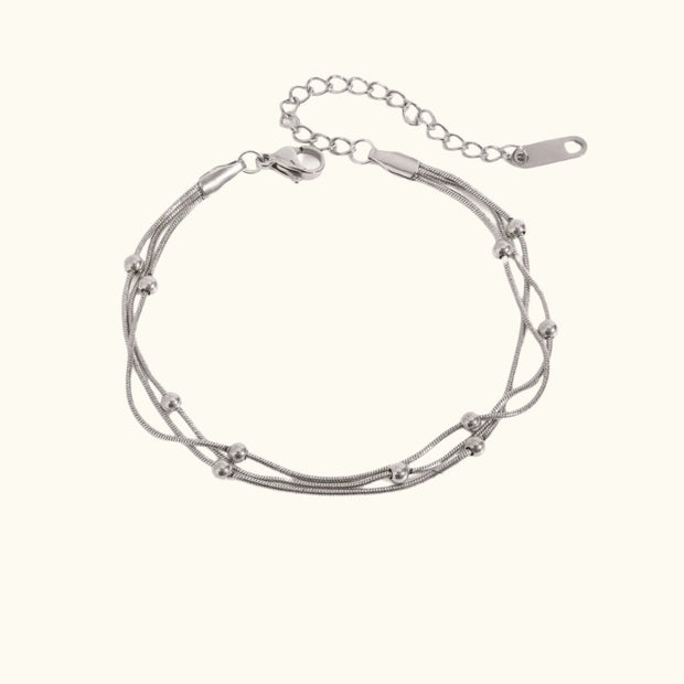 Silver Multi-Strand Beaded