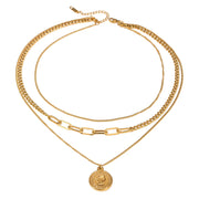 Layered Coin Pendant Necklace