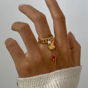 Chain Charm Ring