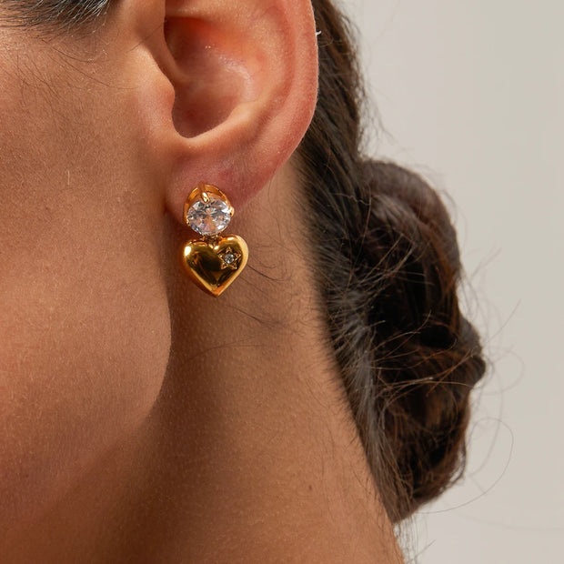 Starry Heart Sparkle Earrings