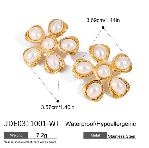 Blooming Pearl Flower Earrings