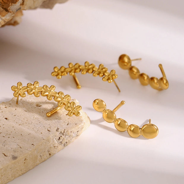 Blossom & Sphere Ear Climbers