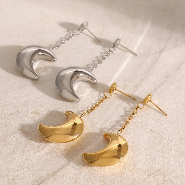 Crescent Moon Dangle Earrings