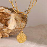 Layered Coin Pendant Necklace