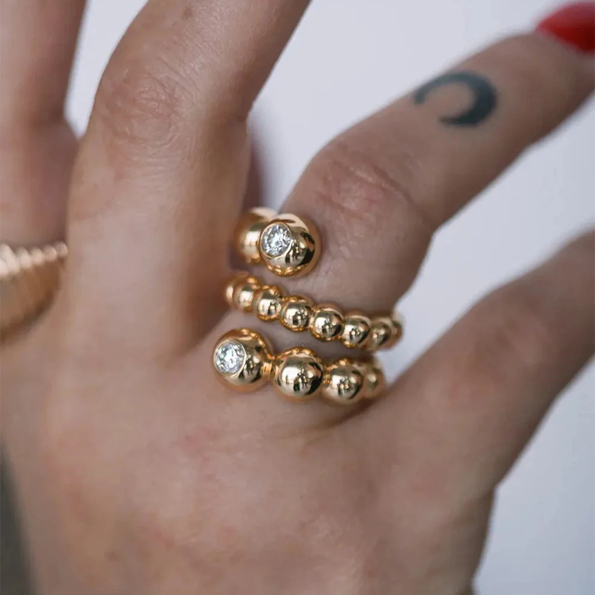 Beaded Twist Ring
