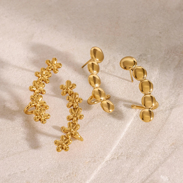 Blossom & Sphere Ear Climbers