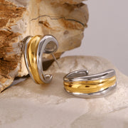 Dual-Tone Crescent Hoops