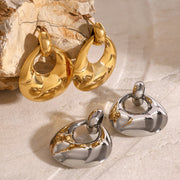 Dual-Tone Teardrop Earrings