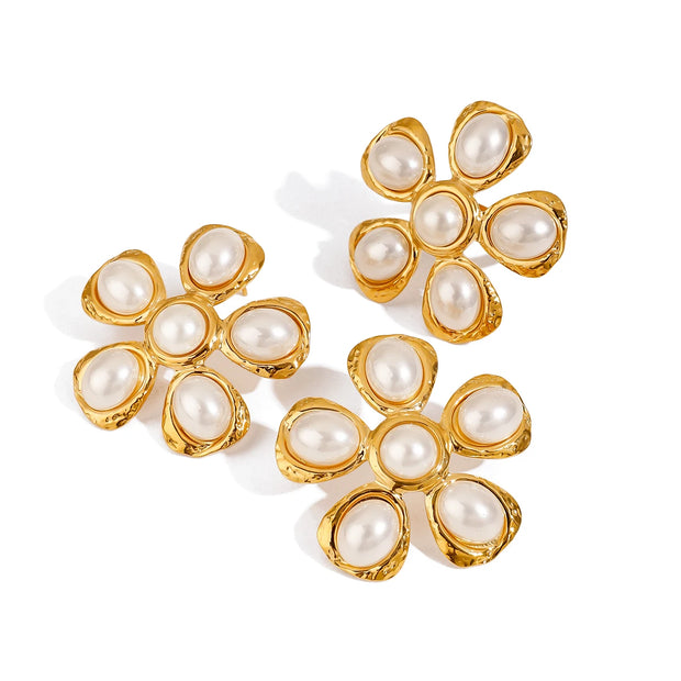Blooming Pearl Flower Earrings