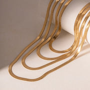 Sleek Herringbone Chain Necklace