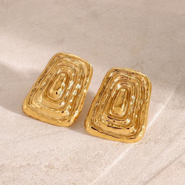 Sculpted Rectangle Earrings