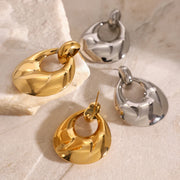 Dual-Tone Teardrop Earrings