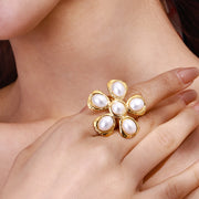 Blooming Pearl Flower Earrings