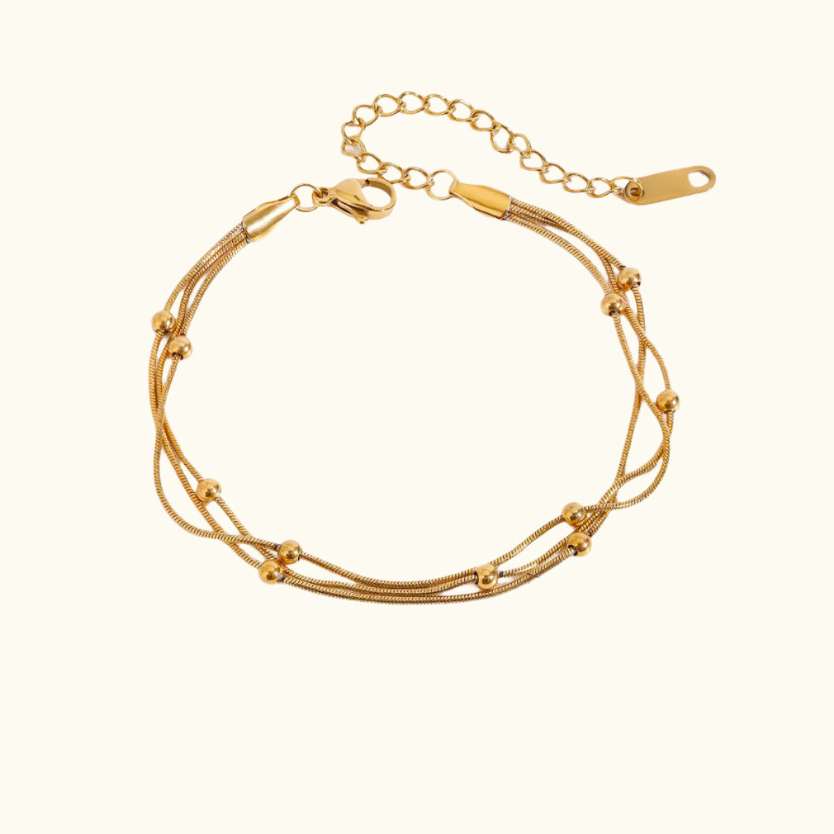Multi-Strand Gold Beaded